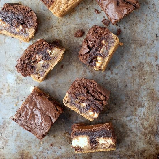 Cookie Dough Snickers Brownies