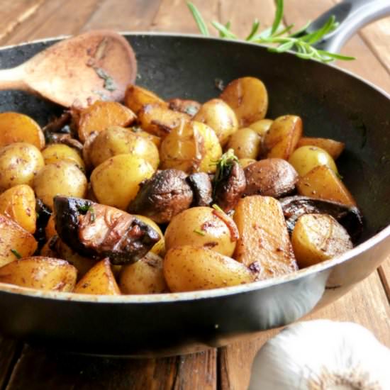 Garlic Mushroom and Baby Potatoes