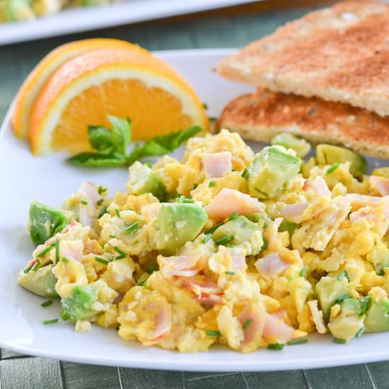 Ham and Avocado Scramble