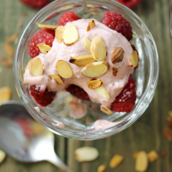 Raspberry Almond Cheesecake Bowls