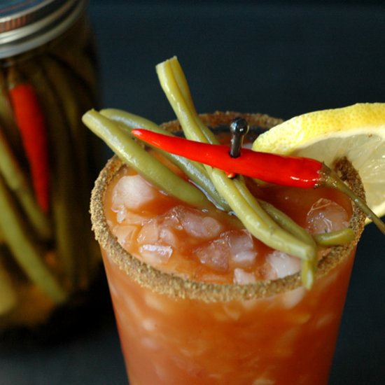 Bloody Mary Pickled Green Beans