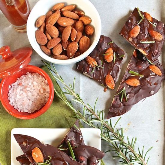 Vegan Chocolate Rosemary Bark