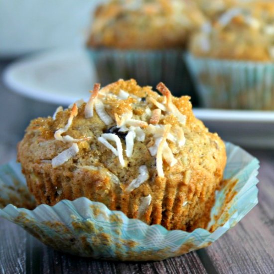 Banana-Choco-Chip-Coconut Muffins