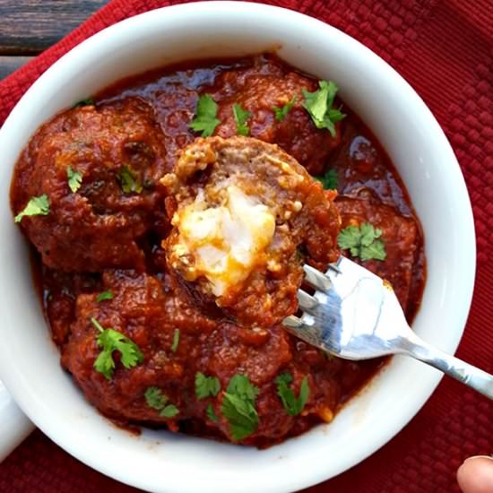 Gouda Stuffed Meatballs