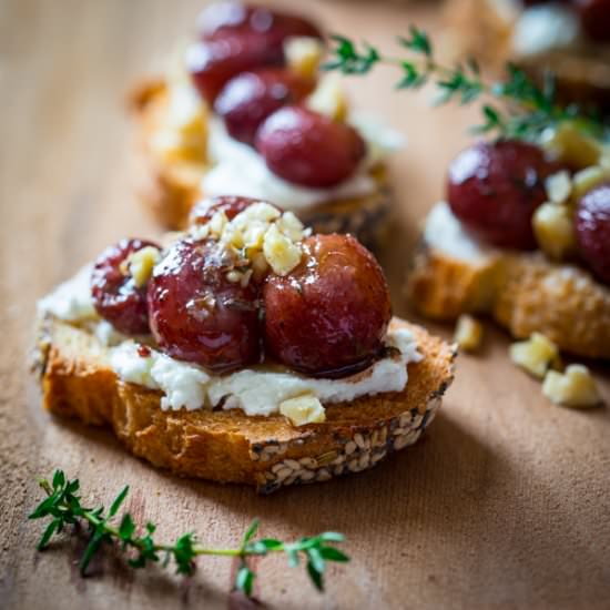 Roasted Grape Crostini