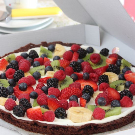 Pizza-Brownie de Frutas