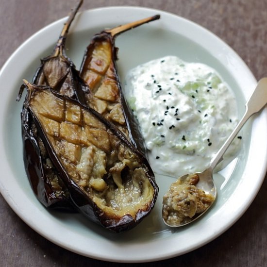 Baked Aubergines with Tzatziki