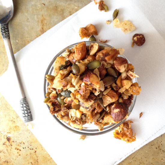 Pumpkin Pie-Spiced Paleo Granola