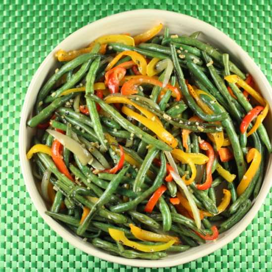 Roasted Green Beans and Peppers