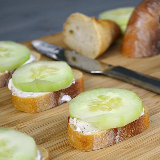 Open Faced Cucumber Sandwiches