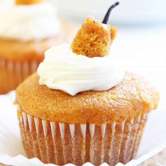 Cream Cheese Filled Pumpkin Cupcake