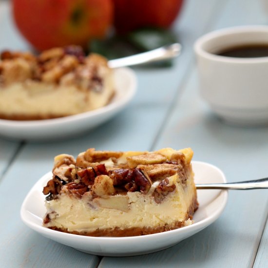 Apple-pecan cheesecake