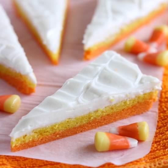 Candy Corn Sugar Cookie Bars