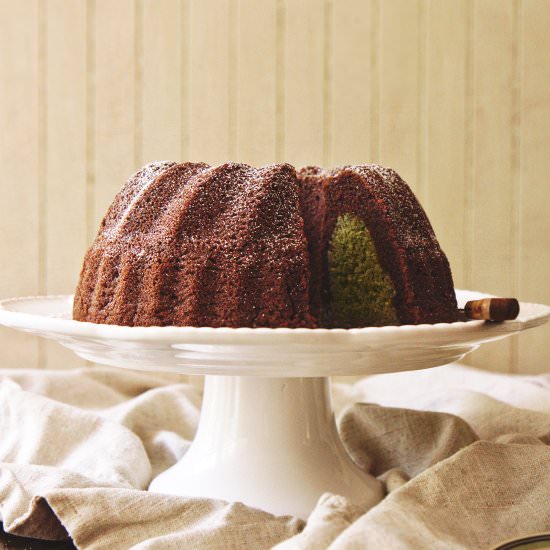 Chocolate Matcha Mochi Bundt Cake