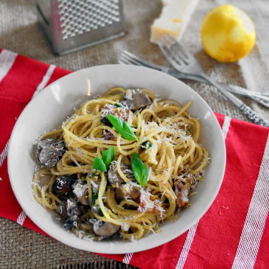 Mushroom and Bacon Pasta