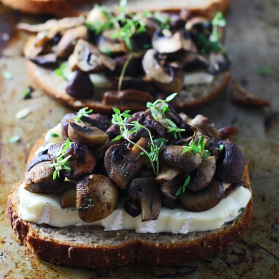 Triple Mushroom and Brie Melts