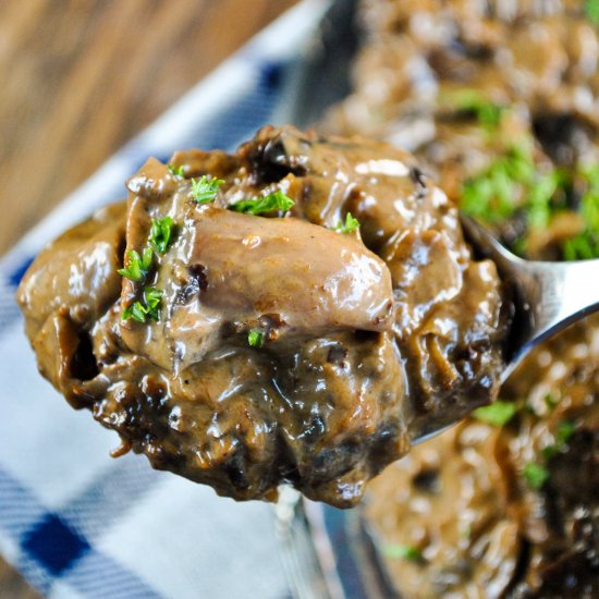 Mushroom and plum gravy