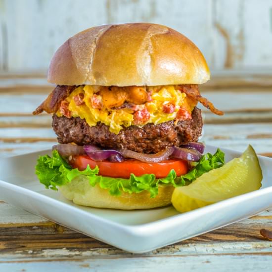 Pimento Cheese-Bacon Burger