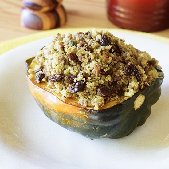 Curried Lamb-Quinoa Stuffed Squash