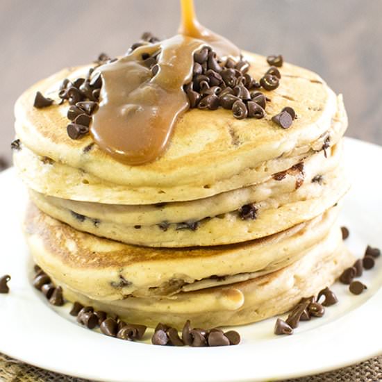 PB Chocolate Chip Pancakes