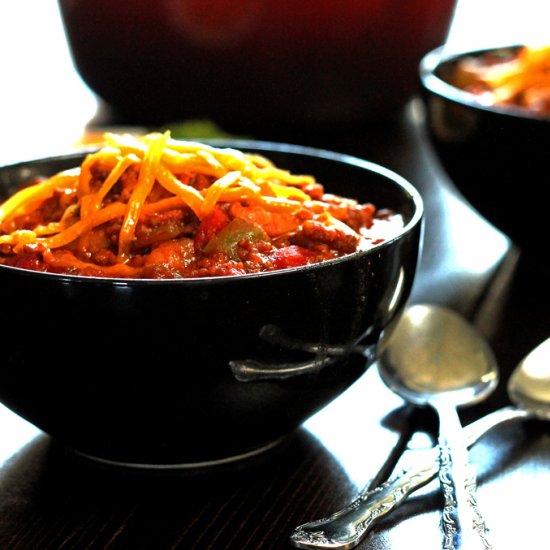 Beef and Pork Chili with 3 Beans