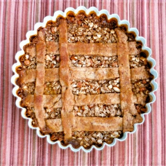 Almond Ginger Peach Treacle Tart