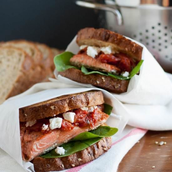 Salmon Sandwich with Tomato Chutney