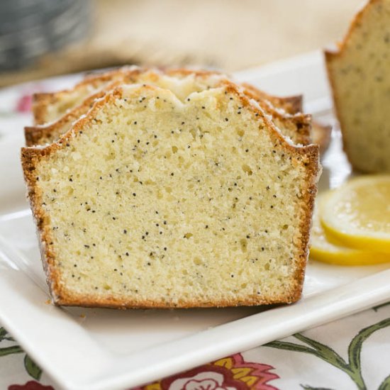 Lemon Glazed Poppy Seed Bread