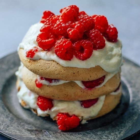 Chocolate Pavlovas with Cream