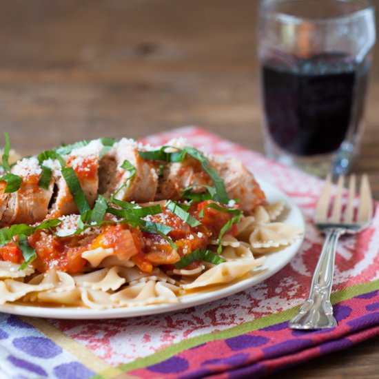 Chicken Sausage & Peppers w Pasta