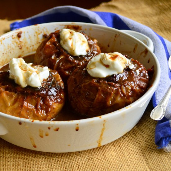 Halvah Stuffed Baked Apples