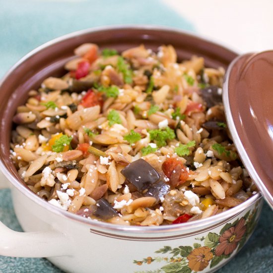 Baked Ratatouille Orzo