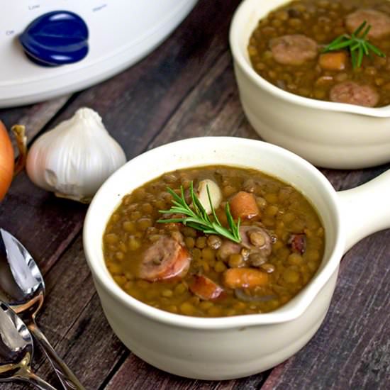 Smoked Sausage Lentil Soup