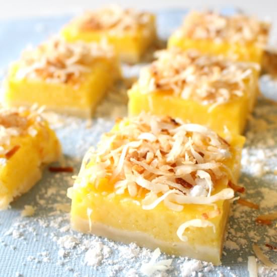 Mango Lemon Bars w/ Toasted Coconut