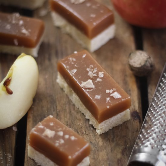 Boiled apple cider caramel bars