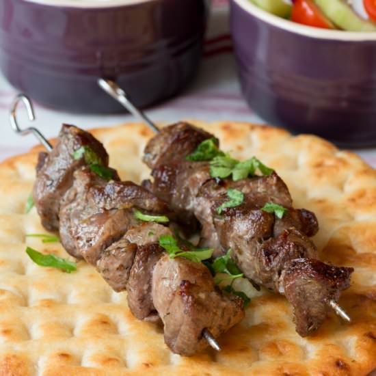 Greek Lamb Souvlaki Kebabs