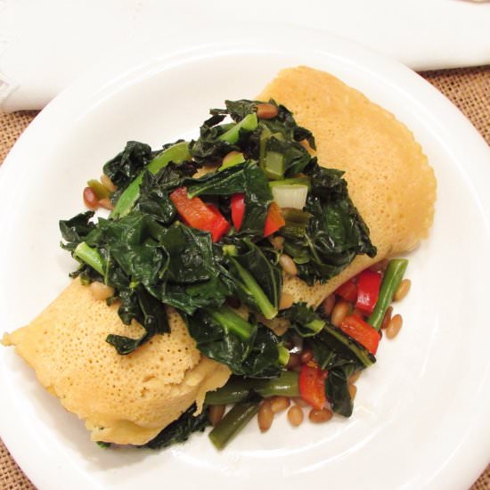 Veggie Stuffed Crepe