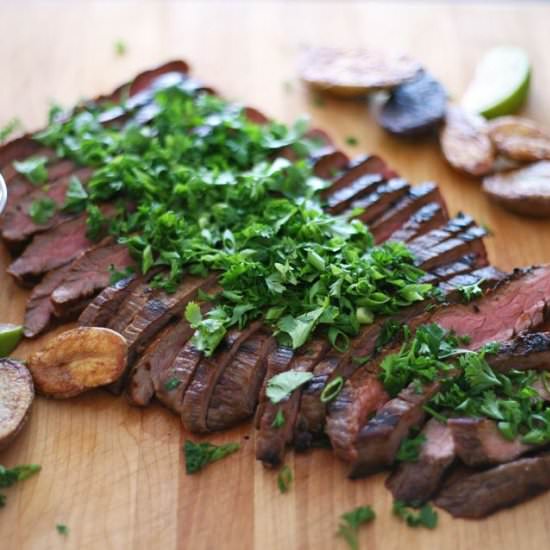 Bourbon and Honey Flank Steak