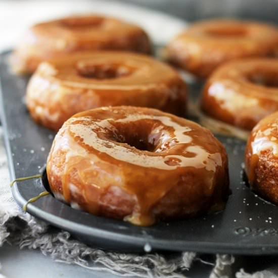 Salted Caramel Pumpkin Donuts