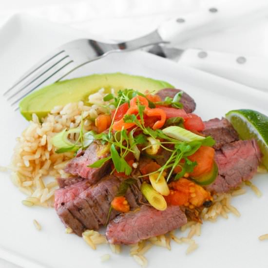 Flank Steak W/ Pickled Tomato Salsa