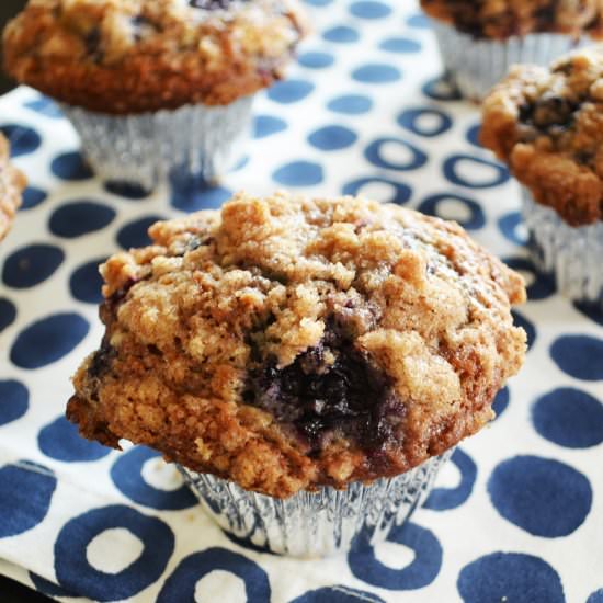 Blueberry Muffins with Streusel Top