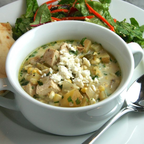 Roasted Poblano Corn Chowder