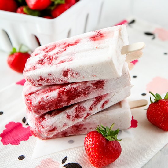 Strawberry Coconut Popsicles