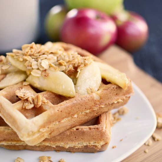 Apple Granola Belgian Waffles