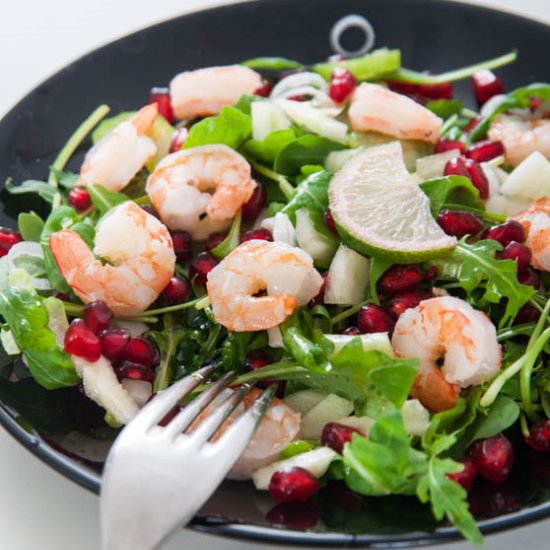 Prawn and pomegranate salad