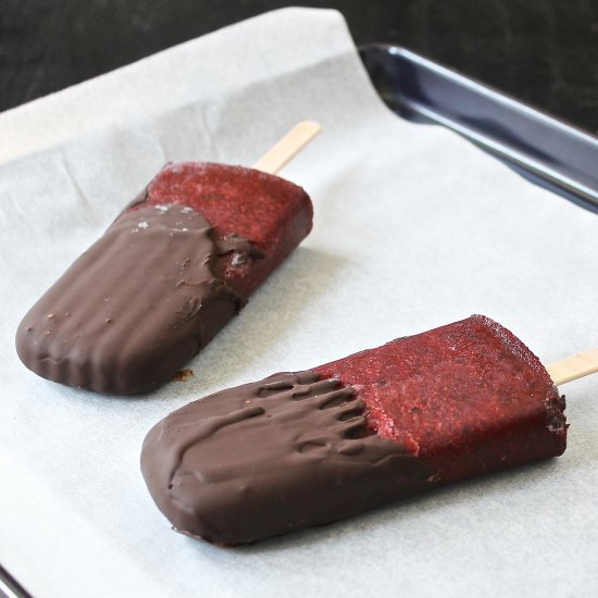 Chocolate Cherry Sriracha Popsicles