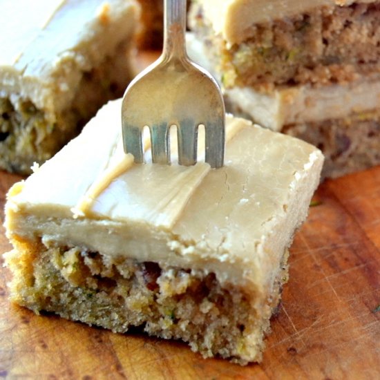 Caramel Frosted Zucchini Bars