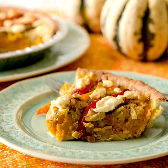 Savory Pumpkin Pie with Goat Cheese