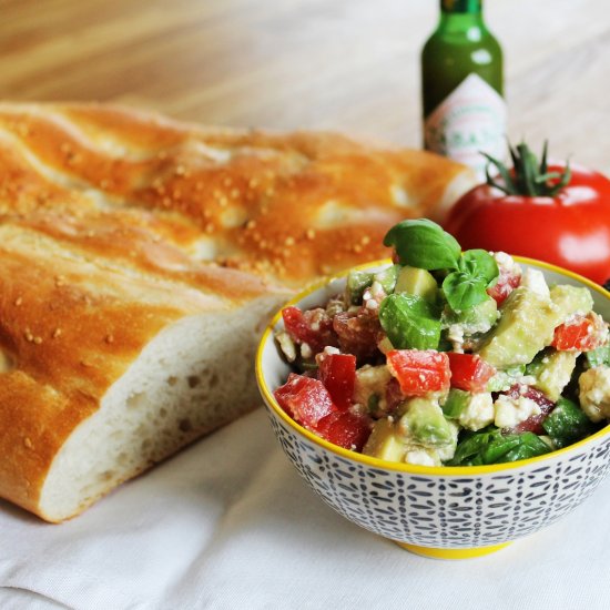 Avocado Salad with Feta Cheese