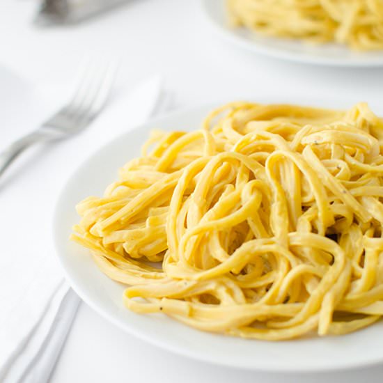 Vegan Pumpkin Fettuccine Alfredo